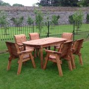 Six Seater Outdoor Table Set - With Seats