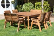 Eight Seater Deluxe Square Outdoor Table Set