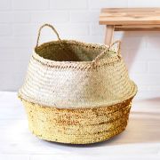 Toulouse Large Sequin Basket - Gold