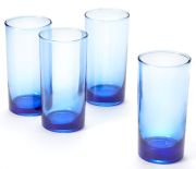 Recycled Blue Highball Glasses - Set of 4