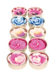 Fair Trade Scented Flower Shaped T-lights - Set Of 10