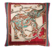 Elephant Design Cotton Cushion