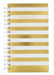 Shimmer Cream Stripe Slim Address Book