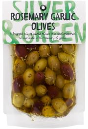 Silver & Green Rosemary Garlic Olives - 220g