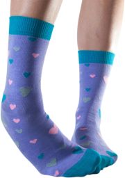 Doris & Dude Womens Lavender Heart Bamboo Socks - Size 3-7