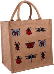 Jute Shopping Bag - Insect Print