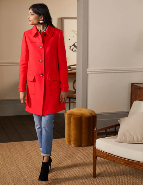 Womens red wool blend coat hotsell