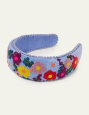 Pompom Headband Chambray Embroidery Women Boden, Chambray Embroidery