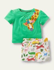 AppliquÃ© Shorts Playset Green Giraffe Baby Boden, Green Giraffe