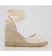 Gaimo for OFFICE Ankle Tie Espadrille Wedges NATURAL Mixed Material