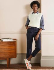 Classic Chino Trousers Navy Boden, Navy