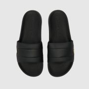 Lacoste Black Croco Slide Sandals