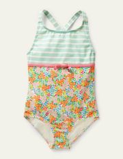 Hotchpotch Cross-back Swimsuit Multi Tropical Flowerbed Boden, Multi Tropical Flowerbed
