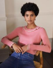 Aimee Pointelle Jumper Formica Pink Women Boden, Formica Pink
