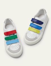 3 Strap Low Top Trainers White Rainbow Boys Boden, White Rainbow