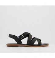 TOMS Sicily Sandals Black Leather