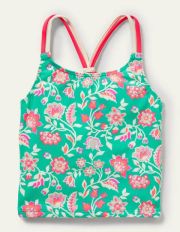 Patterned Tankini Top Tropical Green Paisley Girls Boden, Tropical Green Paisley