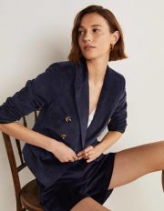 Double Breasted Cord Blazer Navy Women Boden, Navy