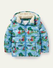 Cosy Padded Jacket Surfboard Blue Red Riding Hood Christmas Boden, Surfboard Blue Red Riding Hood