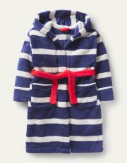 Cosy Dressing Gown Starboard Blue/Ivory Baby Boden, Starboard Blue/Ivory