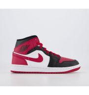 Jordan Air Jordan 1 Mid Trainers BLACK FIRE RED WHITE