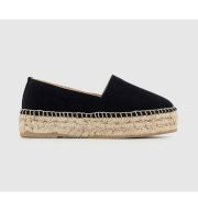 Gaimo For Office Platform Espadrilles Black Canvas