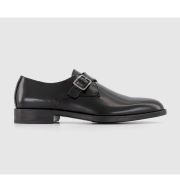 Poste Pierre Single Strap Monk Shoes Black Leather