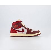 Jordan Air 1 Mid Trainers Team Red University Sail Muslin