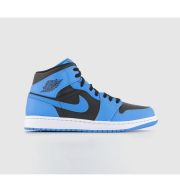 Jordan Air 1 Mid Trainers University Blue Black White