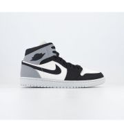 Jordan Air 1 Mid Trainers Sail Black Light Steel Grey