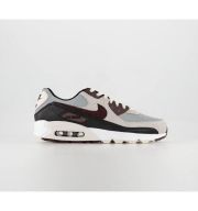 Nike Air Max 90 Trainers Wolf Grey Burgundy Crush Phantom Black