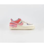 Nike Air Force 1 Shadow Trainers Sail Coral Chalk Sea Coral Indigo Haze