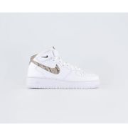 Nike Air Force 1 Mid Trainers White Sanddrift Black