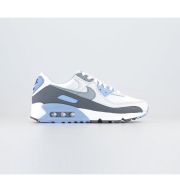 Nike Air Max 90 Trainers White Wolf Grey Photon Dust Cobalt Bliss