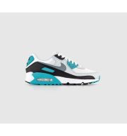 Nike Air Max 90 Trainers White Cool Grey Teal Nebula Black