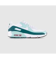 Nike Air Max 90 Junior Trainers White White Jade Ice Geode Teal