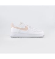 Nike Air Force 1 07 Trainers White Pale Coral Black Metallic Silver