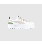 Puma Mayze Wedge Trainers White Dusty Green