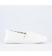 TOMS Classic Alpargata Slip Ons White Recycled Cotton Canvas
