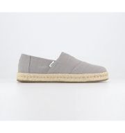 TOMS Alpargata Rope 2.0 Slip Ons Drizzle Grey Recycled Cotton Slubby Woven