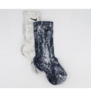 Nike Cushioned Tie Dye Crew Socks 2 Pairs Multi Colour Grey
