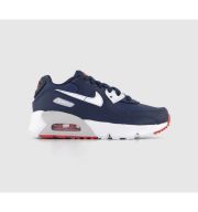 Nike Air Max 90 Kids Trainer Obsidian White Midnight Navy Track Red
