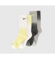 Nike Crew Socks 2 Pairs Grey Dip Dye