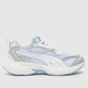 PUMA white & pl blue morphic Youth trainers