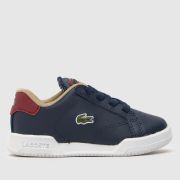 Lacoste navy & red twin serve Boys Toddler trainers