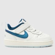 Nike white & blue court borough low 2 Boys Toddler trainers