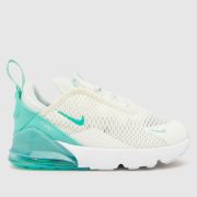 Nike white & green air max 270 Girls Toddler trainers