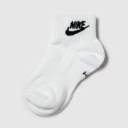 Nike white & black essential ankle socks 3 pack