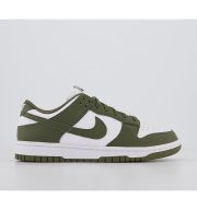 Nike Dunk Low Trainers Whte Med Olive White