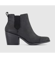 TOMS Everly Western Boots Black Oiled Nubuck